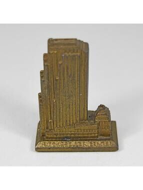 Rare Rockefeller Center RCA Building 2" Mini Metal Souvenir Replica VTG 1930s